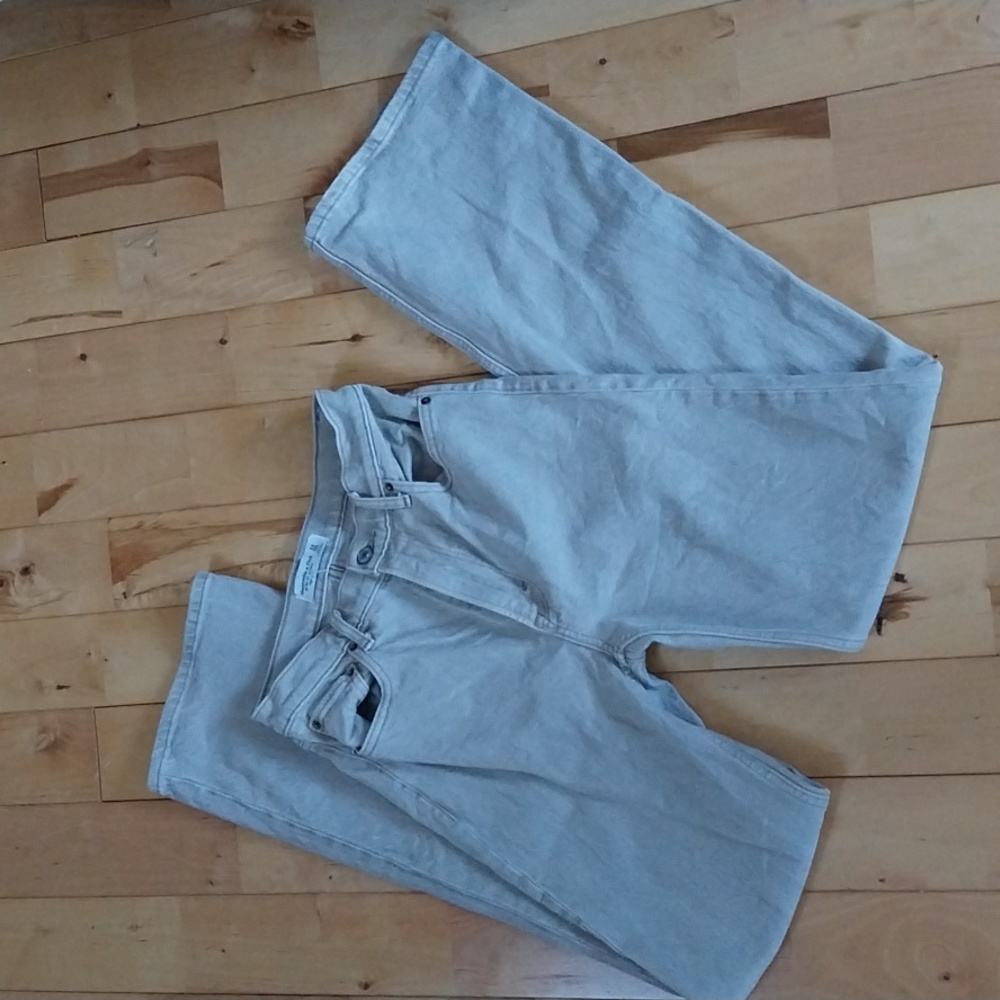 Tan A&F Wide Leg Jeans LONG